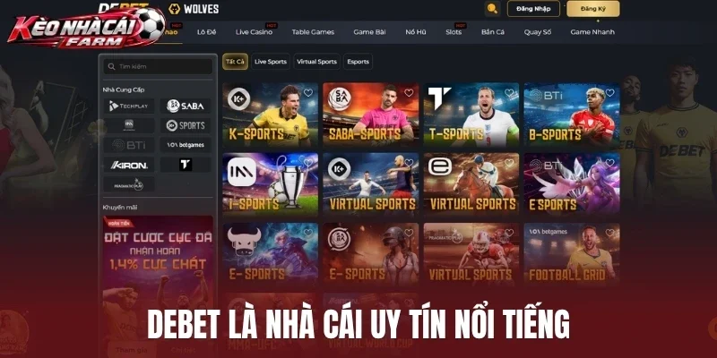 Debet là nhà cái uy tín nổi tiếng