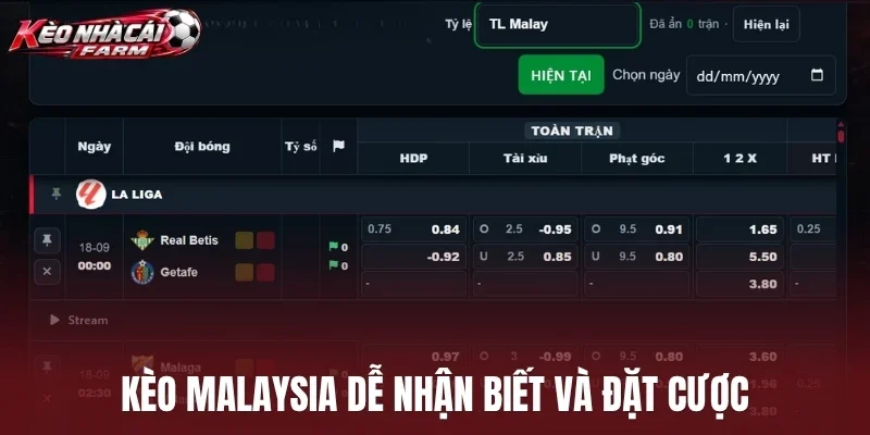 Kèo Malaysia dễ nhận biết và đặt cược