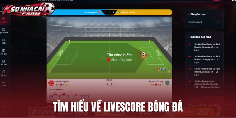 Tìm hiểu về livescore bóng đá