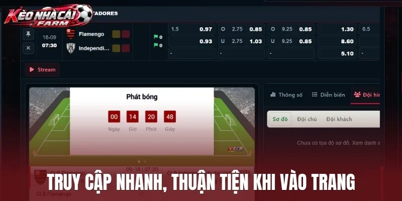 Truy cập nhanh, thuận tiện khi vào trang
