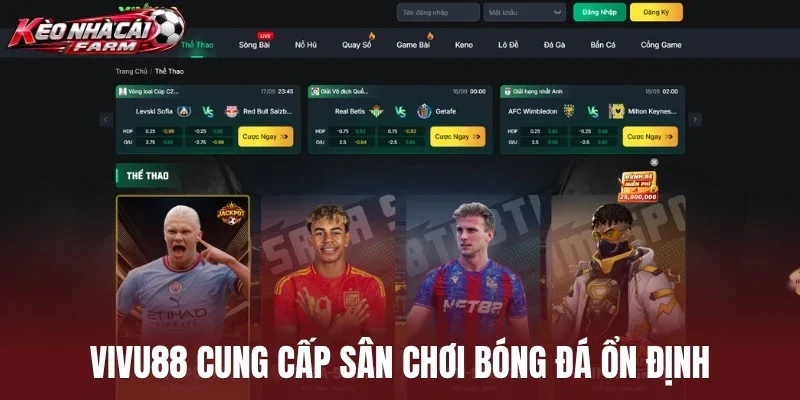 Vivu88 cung cấp sân chơi bóng đá ổn định