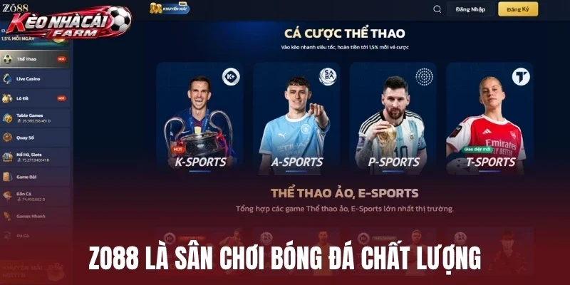 Zo88 là sân chơi bóng đá chất lượng