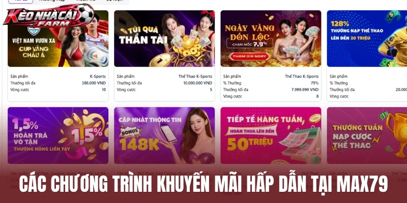 Các chương trình khuyến mãi hấp dẫn tại Max79