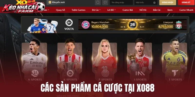 Các sản phẩm cá cược tại Xo88