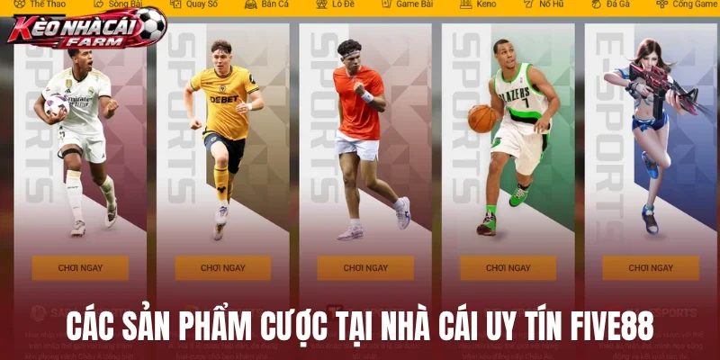 Các sản phẩm cược tại nhà cái uy tín Five88