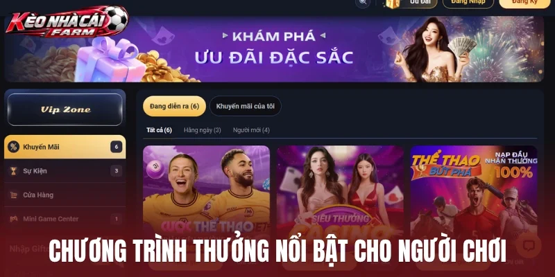 Chương trình thưởng nổi bật cho người chơi