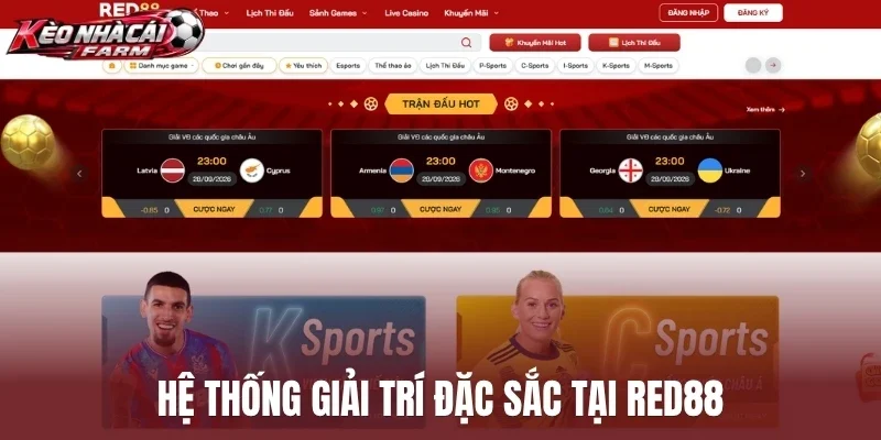 Hệ thống giải trí đặc sắc tại Red88