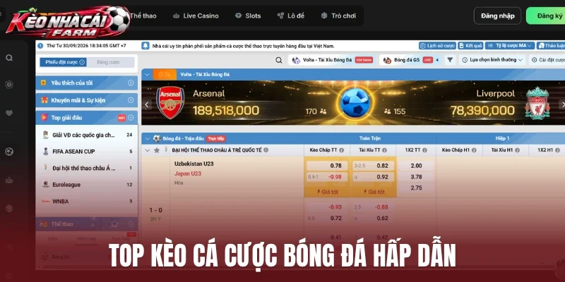 Top kèo cá cược bóng đá hấp dẫn